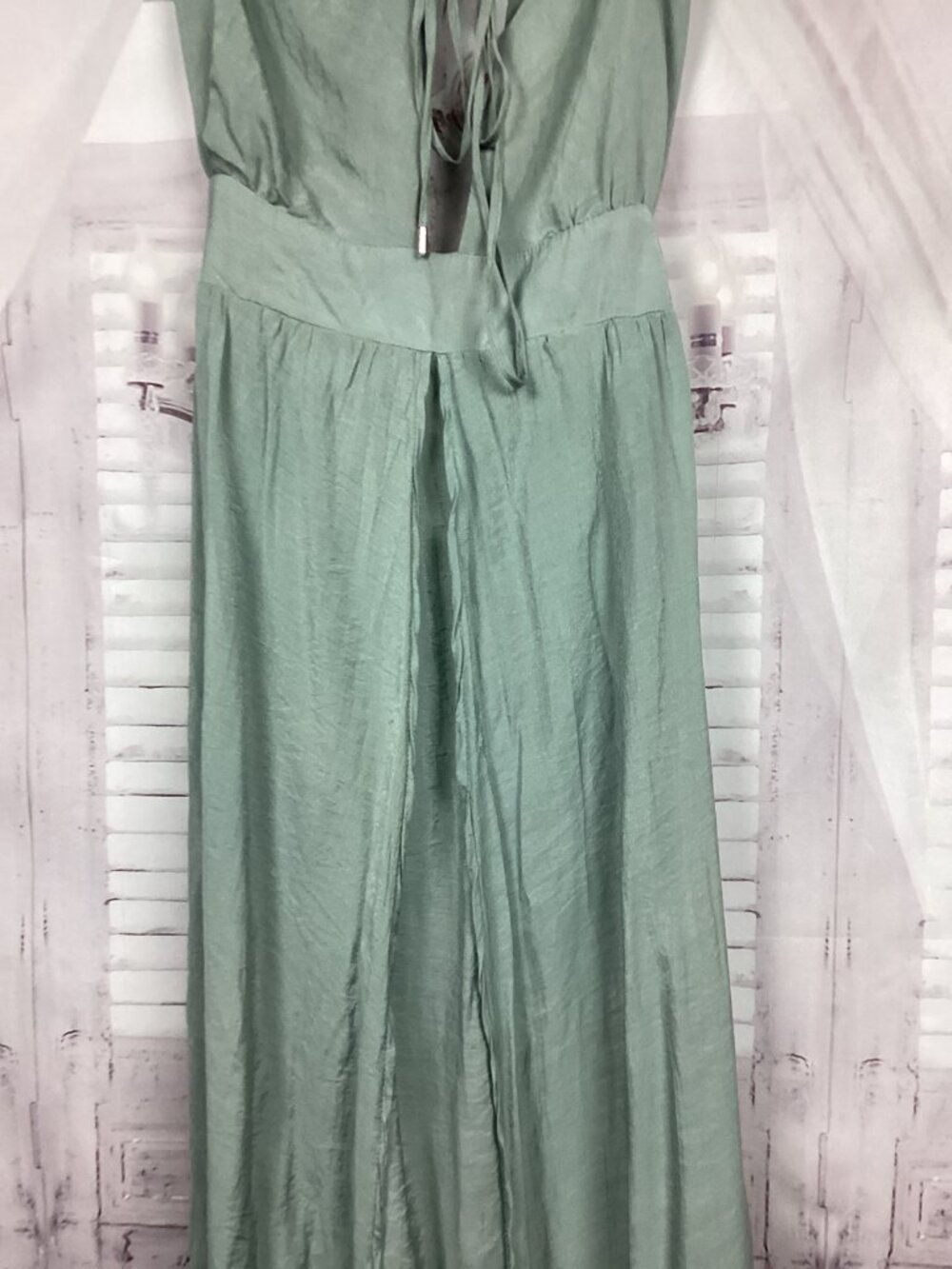 Hello Molly Sage Green Halter Maxi Dress 12 - Picture 4 of 11
